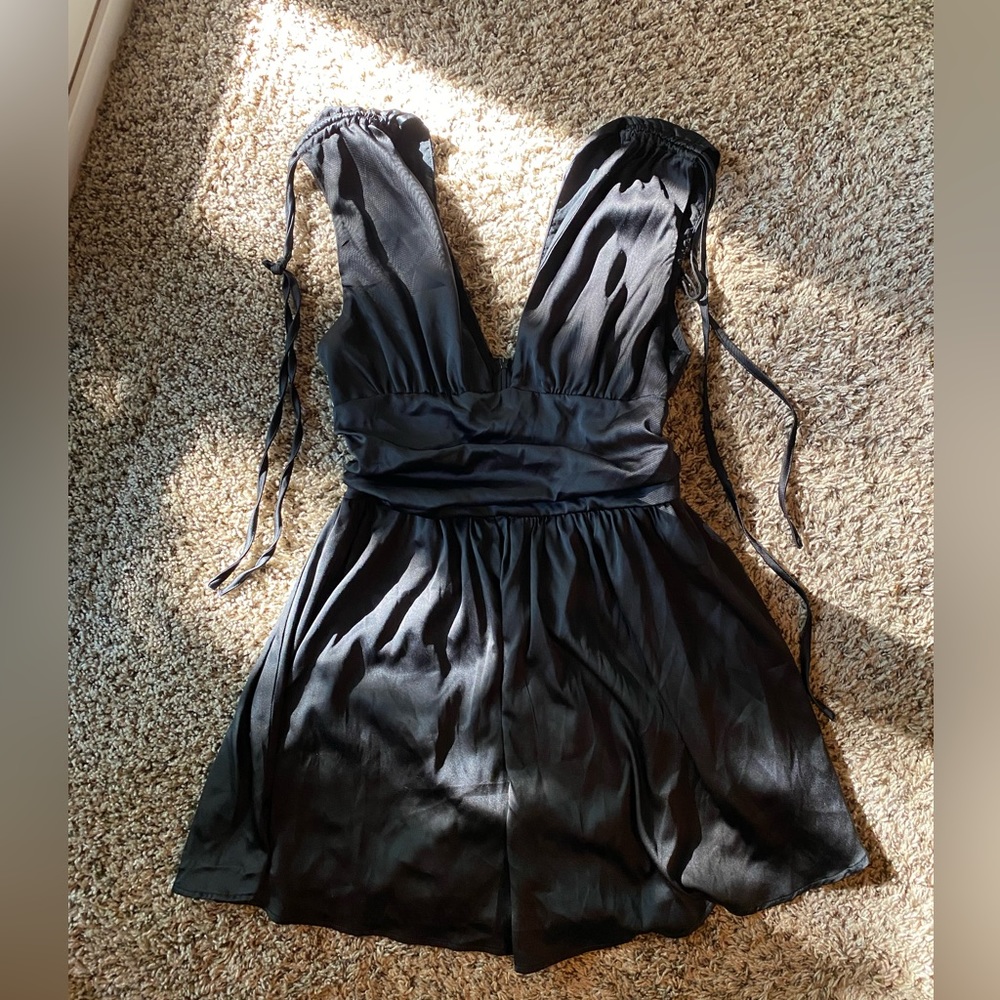 Black SHEIN Satin Mini Dress - Size Medium